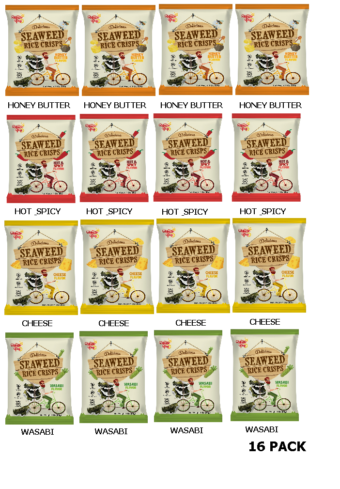 Seaweed Rice Crisps - Combo Pack -16 pack-Kim's Magic Pop