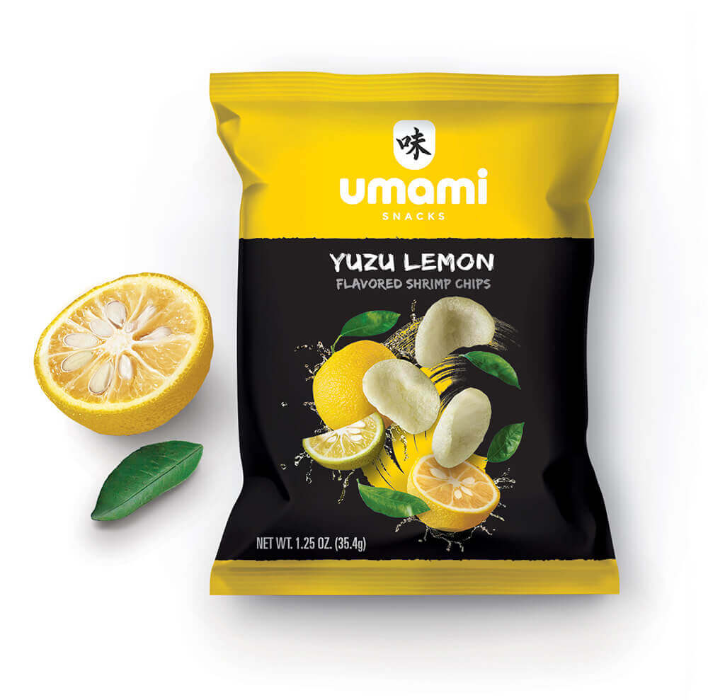 YUZU LEMON FLAVORED SHRIMP CHIPS - 10 packs