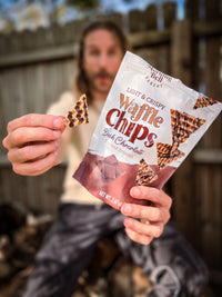 Waffle Chips - Dark Chocolate Flavored Drizzled - Light & Crispy - Morning Bell