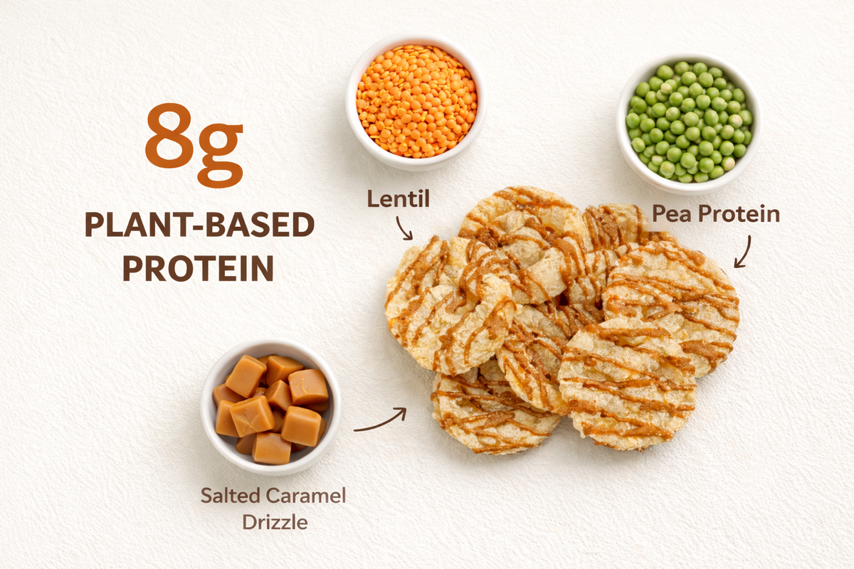 Kim’s Protein Mini Pop: Salted Caramel Drizzled Protein Popped Cakes (Pack of 6)