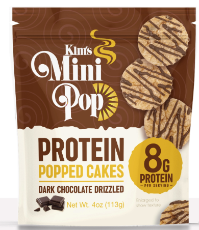 Kim’s Protein Mini Pop: Dark Chocolate Drizzled Protein Popped Cakes (Pack of 6)
