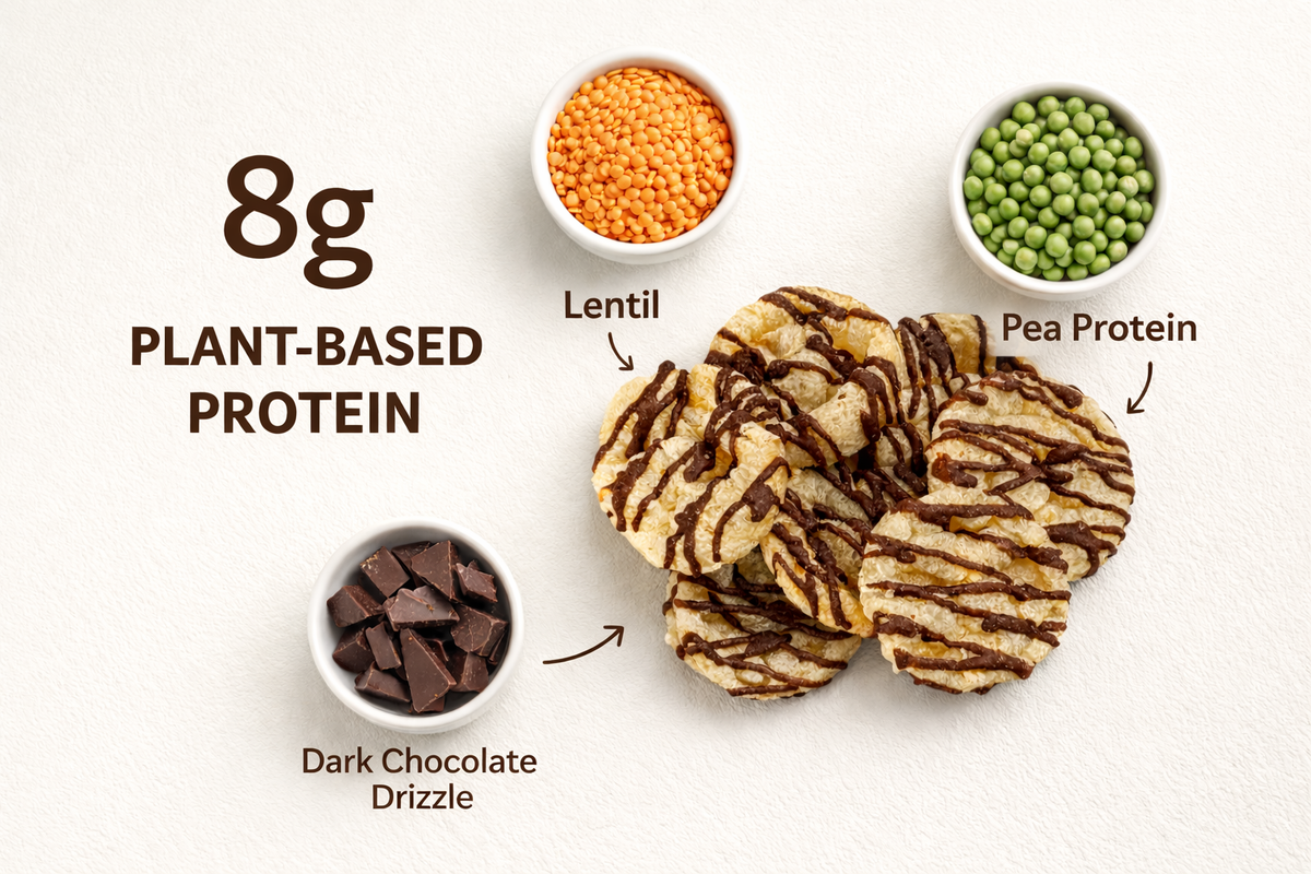 Kim’s Protein Mini Pop: Dark Chocolate Drizzled Protein Popped Cakes (Pack of 6)