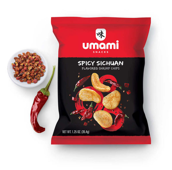 SPICY SICHUAN FLAVORED SHRIMP CHIPS - 10 packs